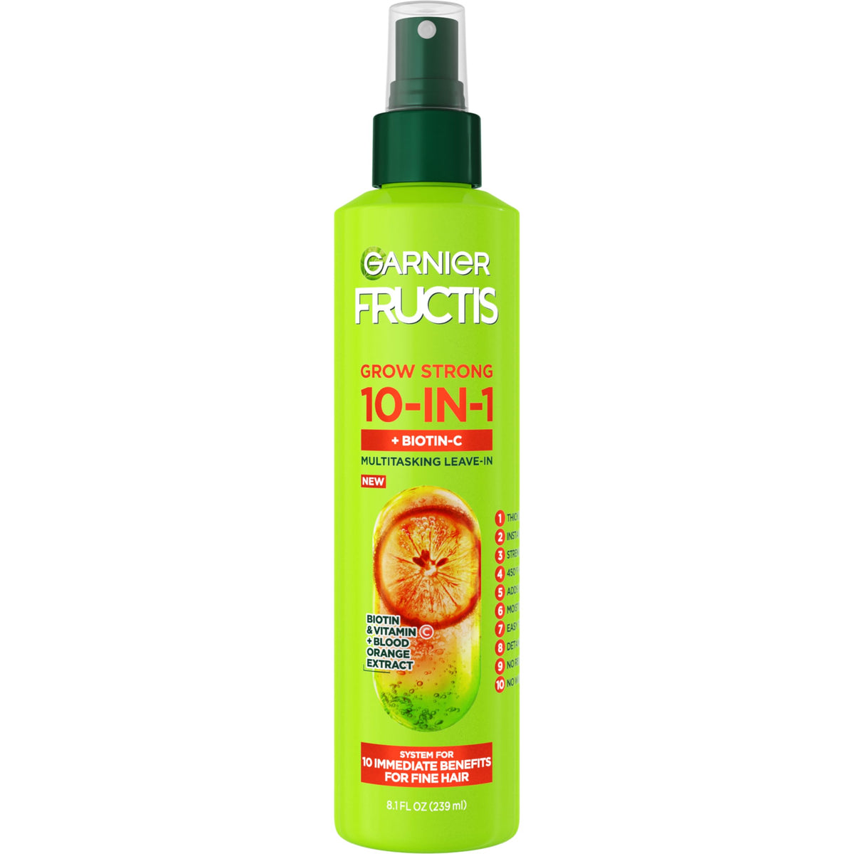 Garnier Fructis front packaging showing label and size for quick identification and benefits