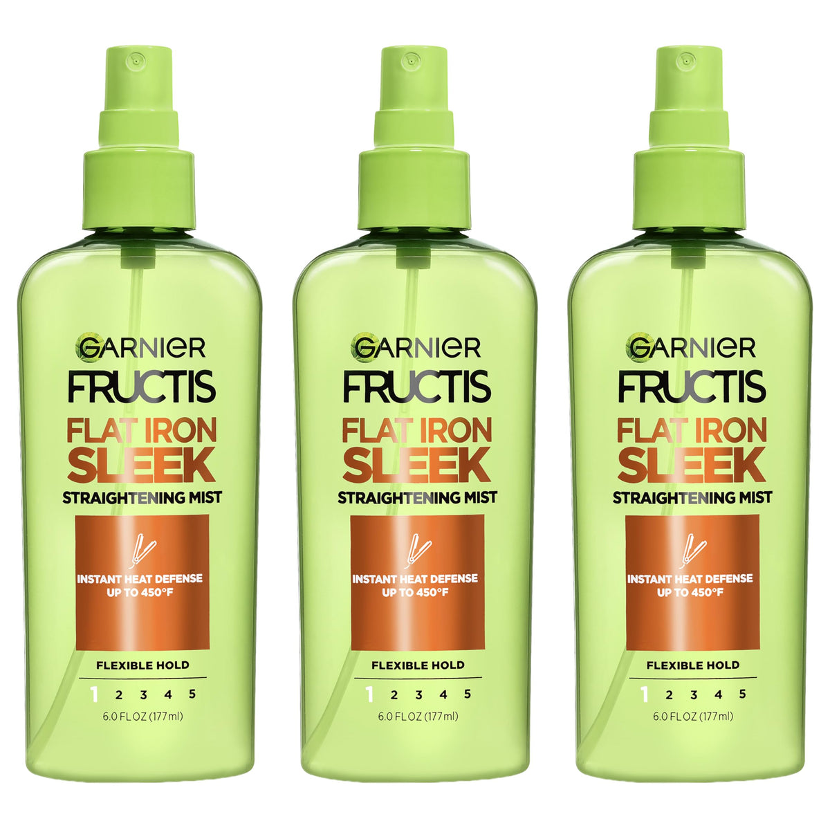 Garnier Fructis front packaging showing spray bottle and branding for easy identification and styling benefit
