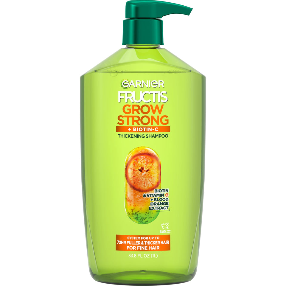 Garnier Fructis front packaging showing bottle and branding for fuller hair