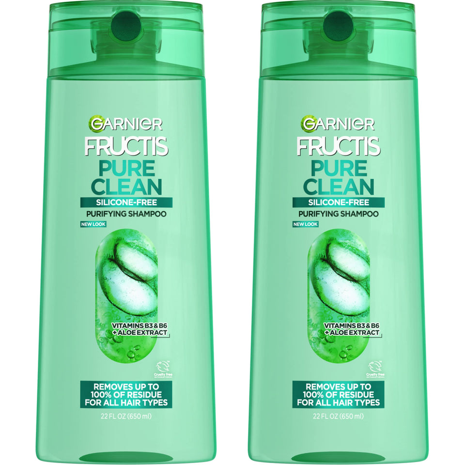 Garnier bottle front view showing label and recyclable packaging benefit