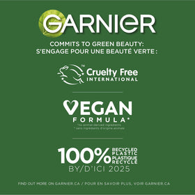 Garnier label close-up displaying ingredient and color-safe claim