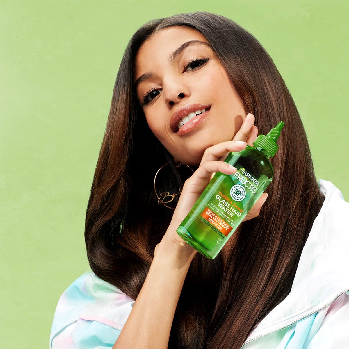 Garnier sustainability icons emphasizing biodegradable, vegan benefit