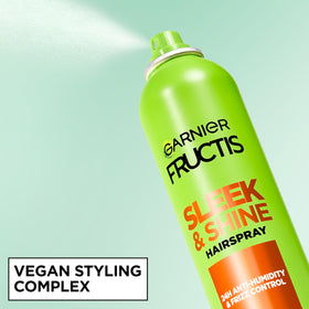 Garnier Fructis before and after hair comparison demonstrating reduced frizz and shine