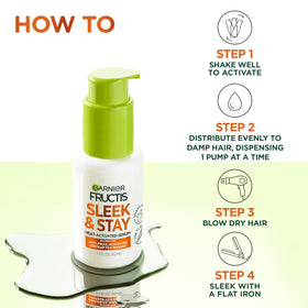 Garnier Fructis heat protection illustration highlighting 450°F protection