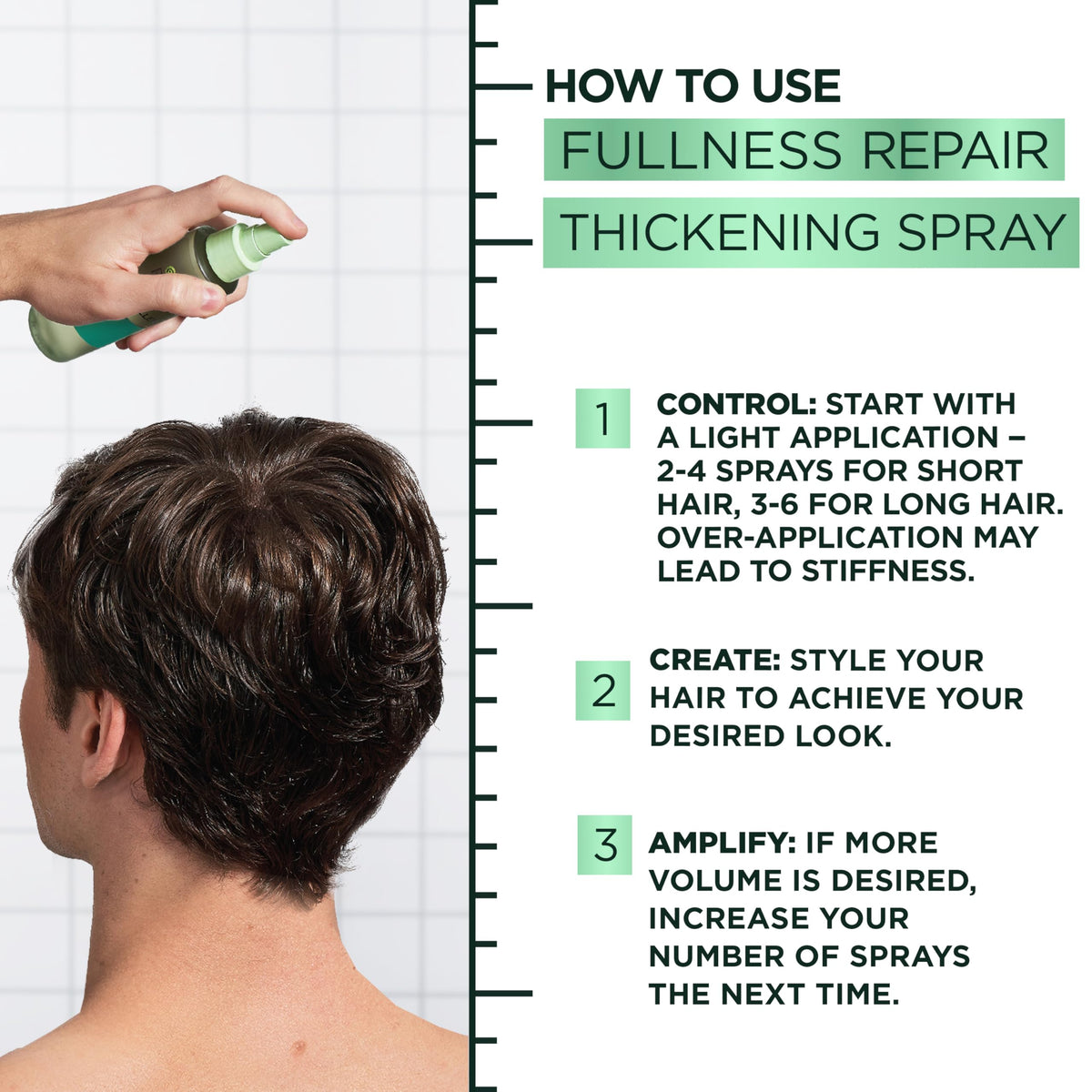 Garnier Fructis on a bathroom shelf in lifestyle scene promoting daily use