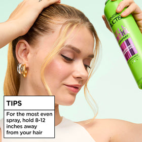 Garnier Fructis used outdoors showing humidity-resistant hold benefit