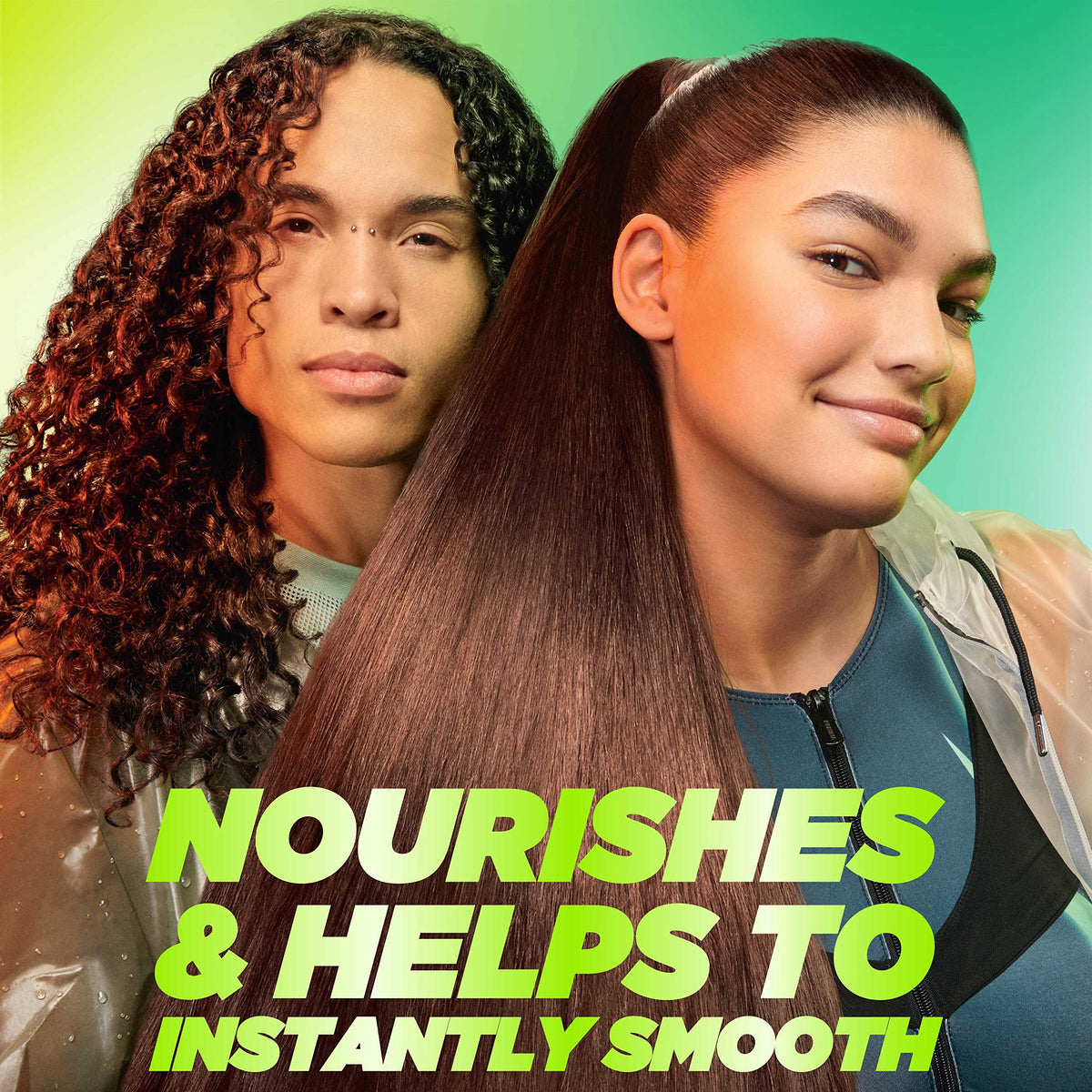 Garnier Fructis oil texture on hand demonstrating lightweight absorption and non-greasy feel