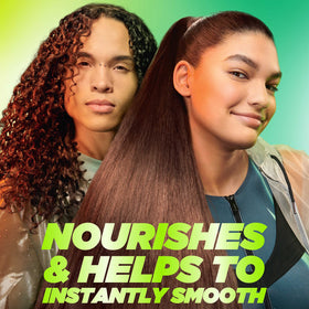 Garnier Fructis oil texture on hand demonstrating lightweight absorption and non-greasy feel