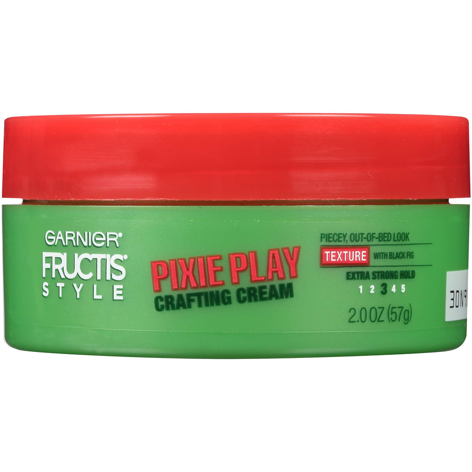 Garnier Fructis Pixie Play front packaging showing product size and label, easy travel benefit