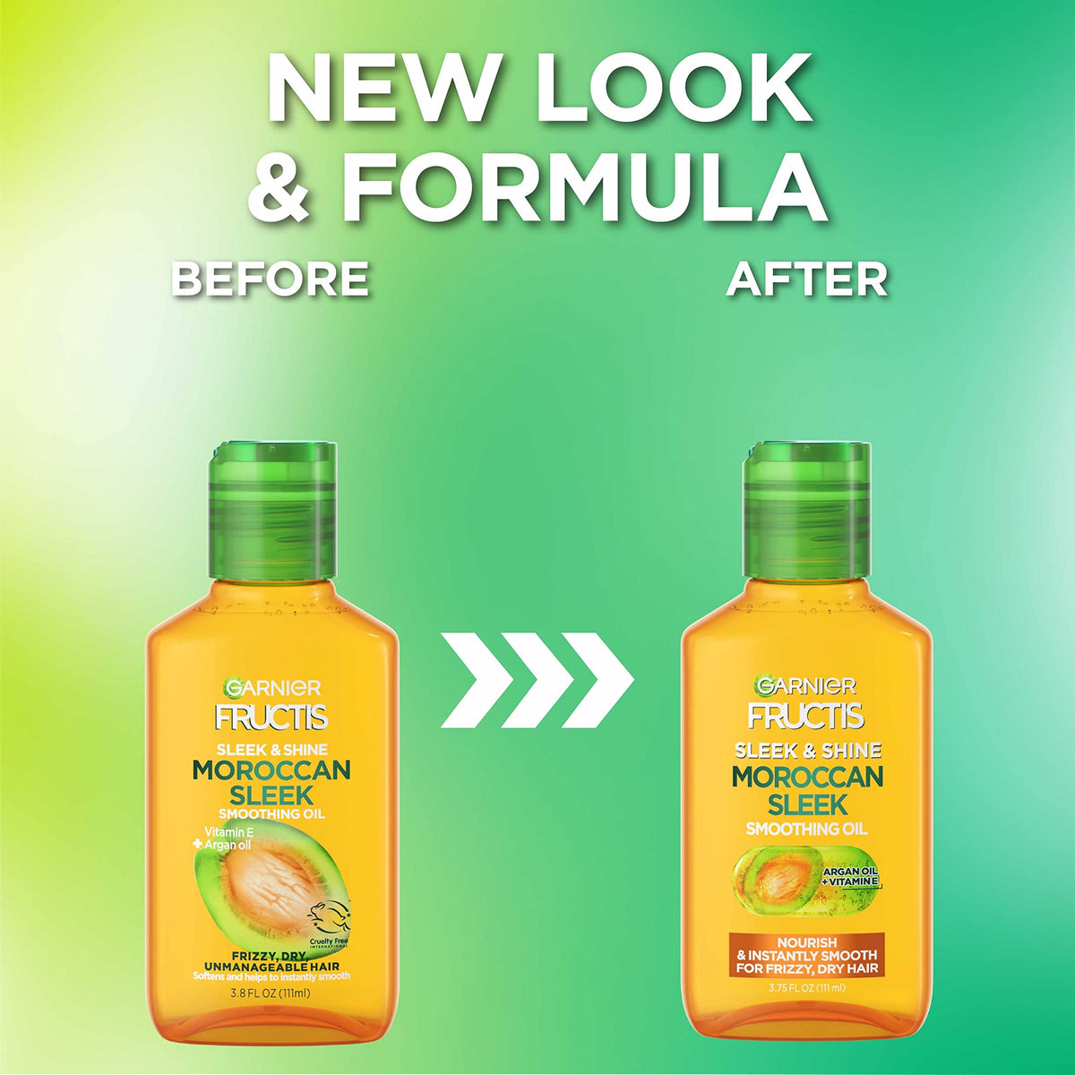 Garnier Fructis pump nozzle and label detail highlighting easy dispensing and product information
