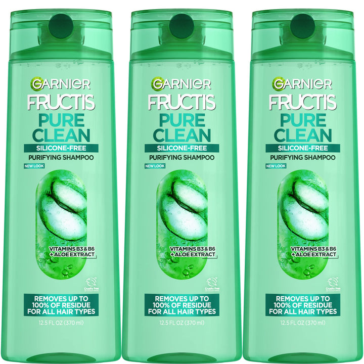 Garnier Fructis front packaging showing label and bottle recycling benefit