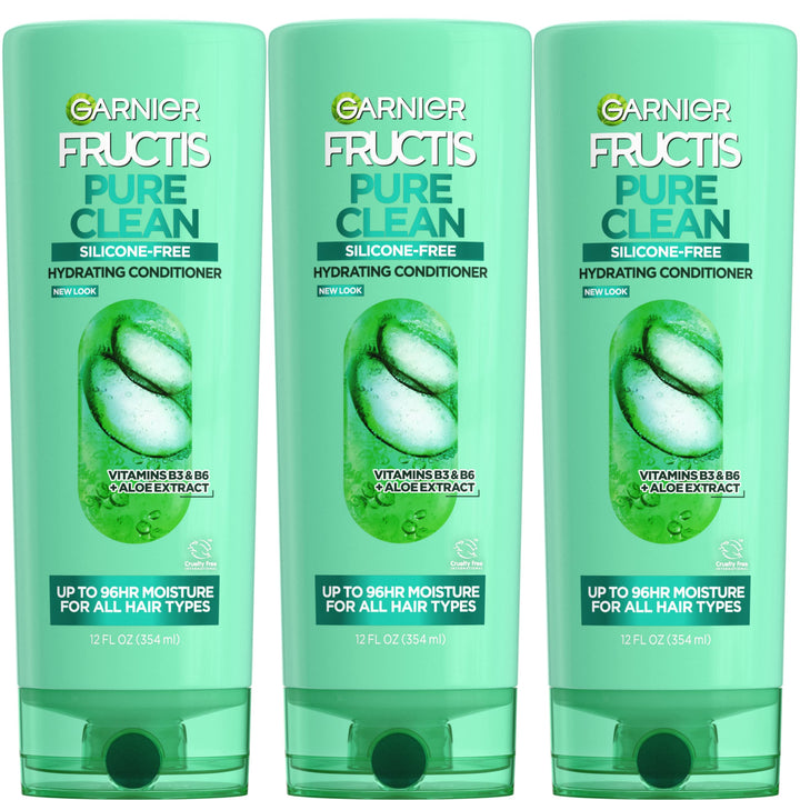 Garnier Fructis front packaging showing label and recycled bottle benefit
