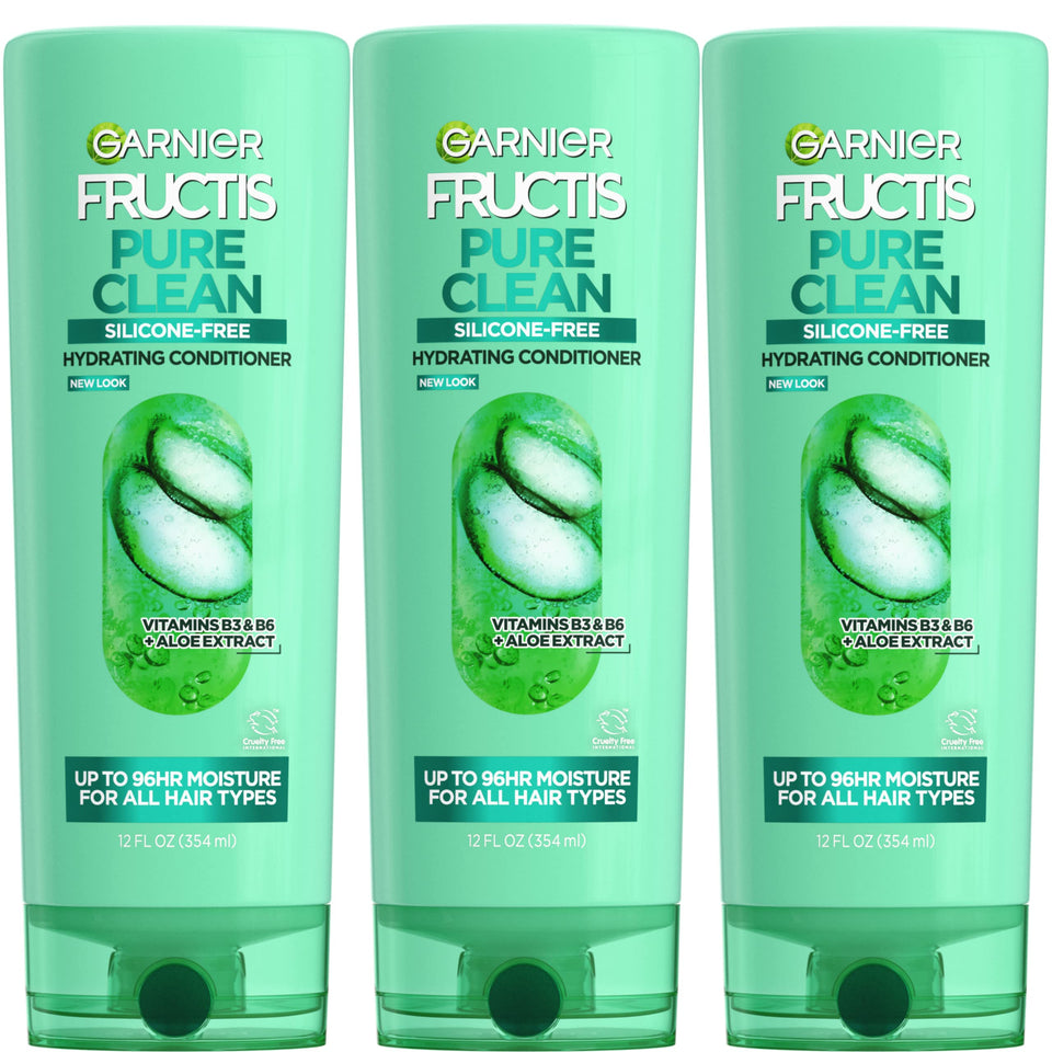 Garnier Fructis front packaging showing label and recycled bottle benefit