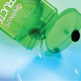 Garnier Fructis Pure Moisture label with Leaping Bunny and recycled plastic claim
