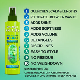 Garnier Fructis spray nozzle closeup highlighting mist control and precise application