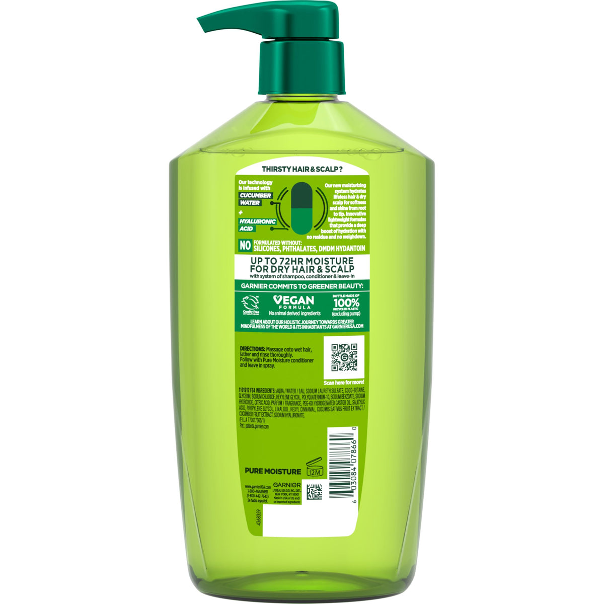 Garnier Fructis Pure Moisture with matching conditioner and leave-in to show system