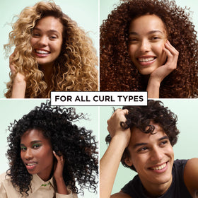 Garnier scrunched dry curls close-up showing soft defined springy results