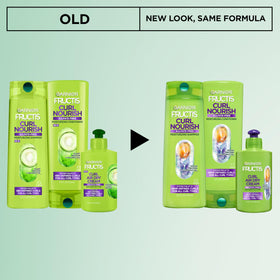 Garnier Fructis shampoo pouring and foaming to gently cleanse curls