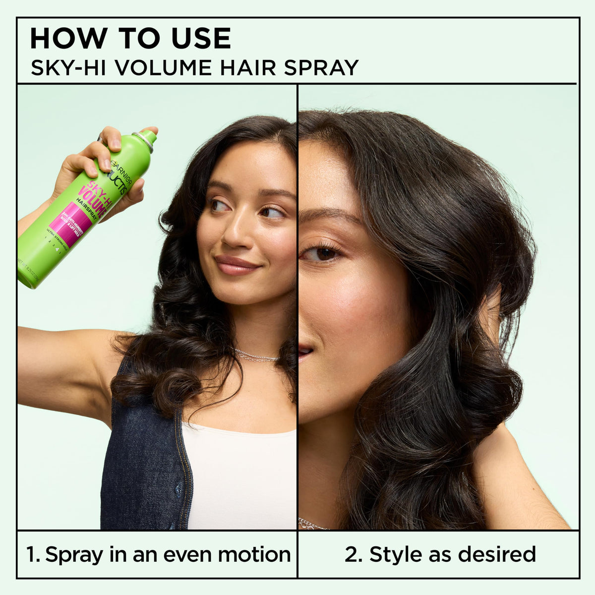 Garnier bottle held in hand to show size and travel-friendly volume