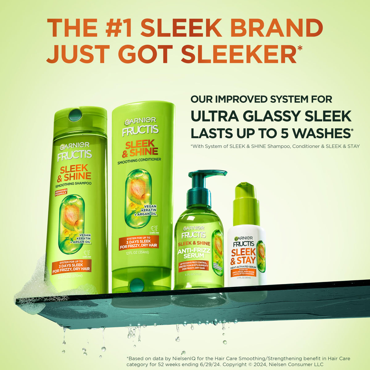 Garnier close label detail highlighting plant keratin and argan oil benefits