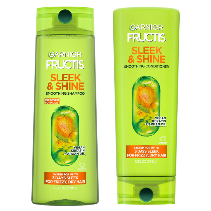 Garnier Fructis front packaging showing set and benefits, smooth results