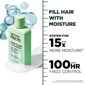 Garnier Fructis shampoo lather texture closeup showing hydration