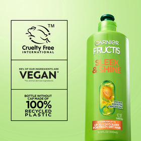 Garnier Fructis with argan oil visual emphasizing nourishing shine and softness