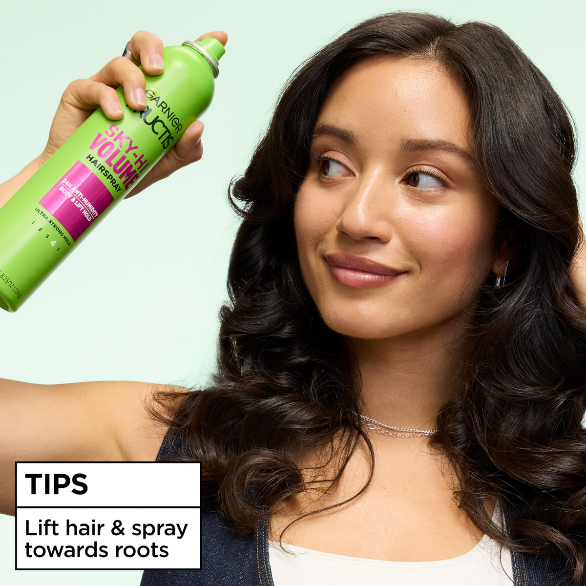 Garnier styling setup on bathroom counter showing everyday use convenience