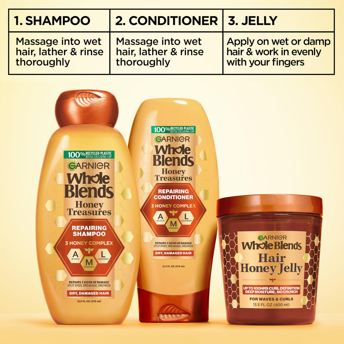 Garnier jar with recycled markings emphasizing eco-conscious packaging