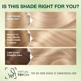 Garnier hair close-up reflecting light for visibly shinier results