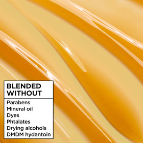 Garnier bottle label highlighting 100% recycled plastic and clean formula