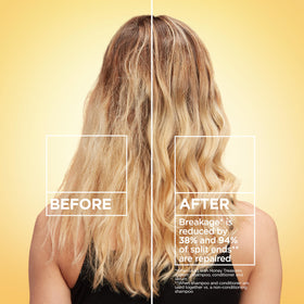 Garnier label close-up highlighting ingredient blend and product clarity