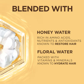 Garnier bottle close-up highlighting 100% recycled plastic packaging benefit