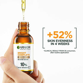 Garnier concept image of vitamin C and hyaluronic acid for brightening