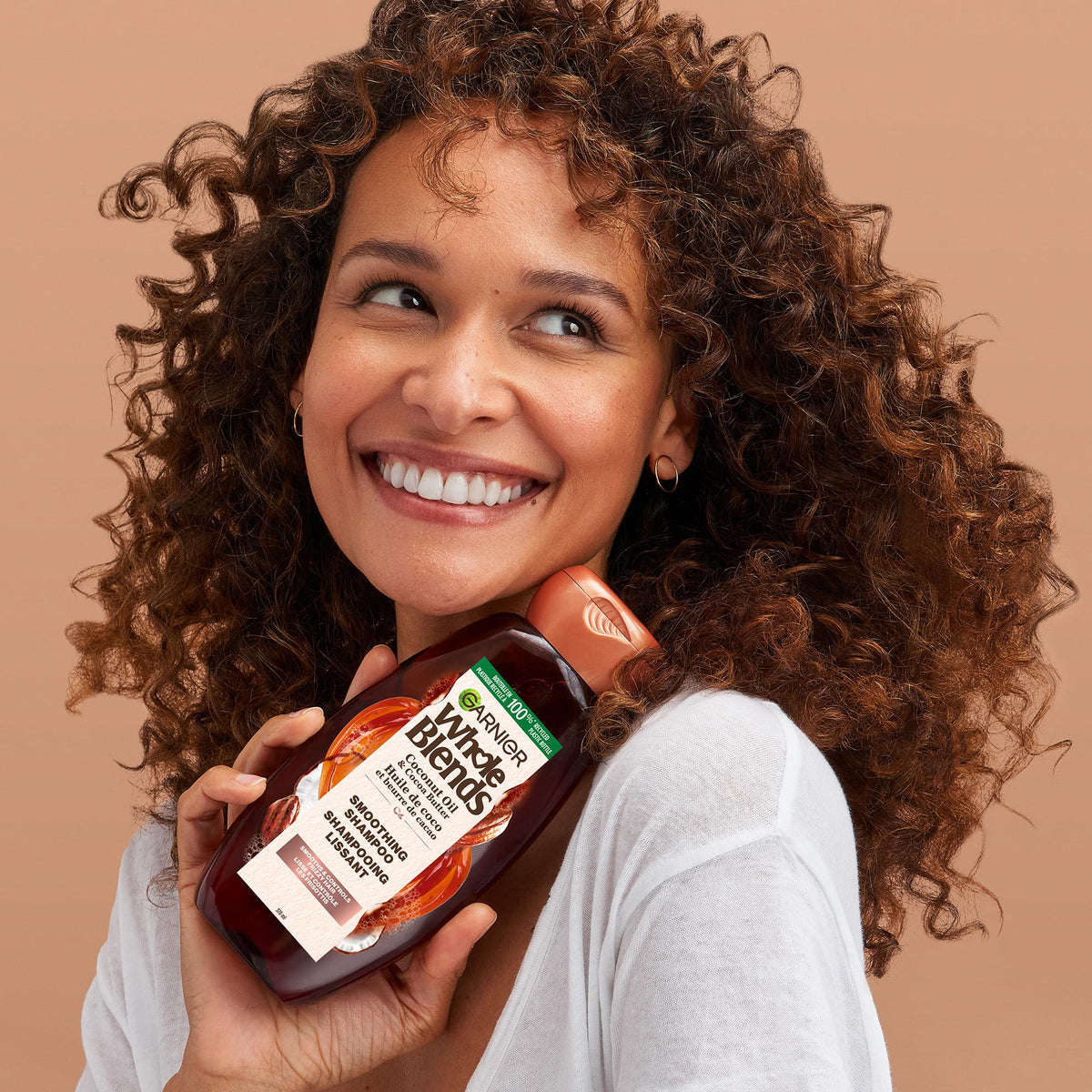 Garnier Whole Blends label close-up highlighting paraben-free formulation