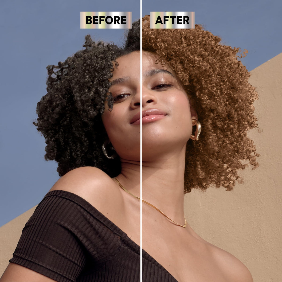 Garnier lifestyle styled hair portraying glossy finish and salon‑inspired look