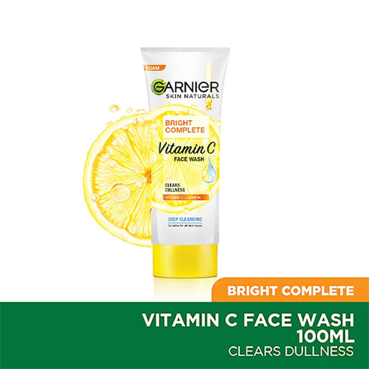 Garnier tube close-up label highlighting product name and size for quick info