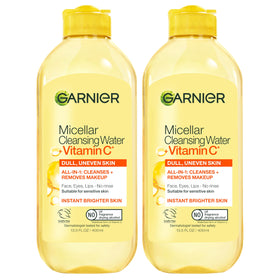 Garnier micellar water front packaging showing bottle and label benefit