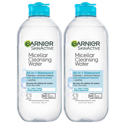 Garnier front packaging showing label and 400mL bottle, clear cleanser benefit