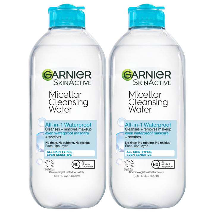 Garnier front packaging showing label and 400mL bottle, clear cleanser benefit