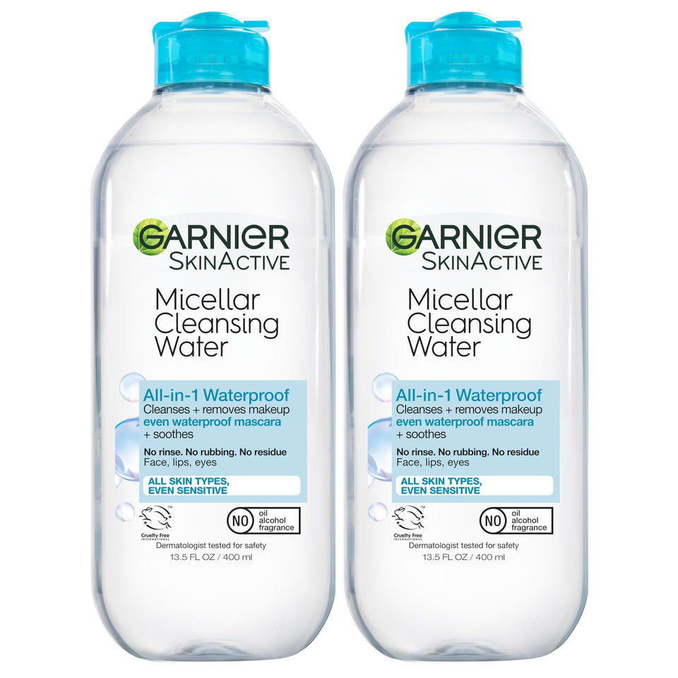 Garnier front packaging showing label and 400mL bottle, clear cleanser benefit