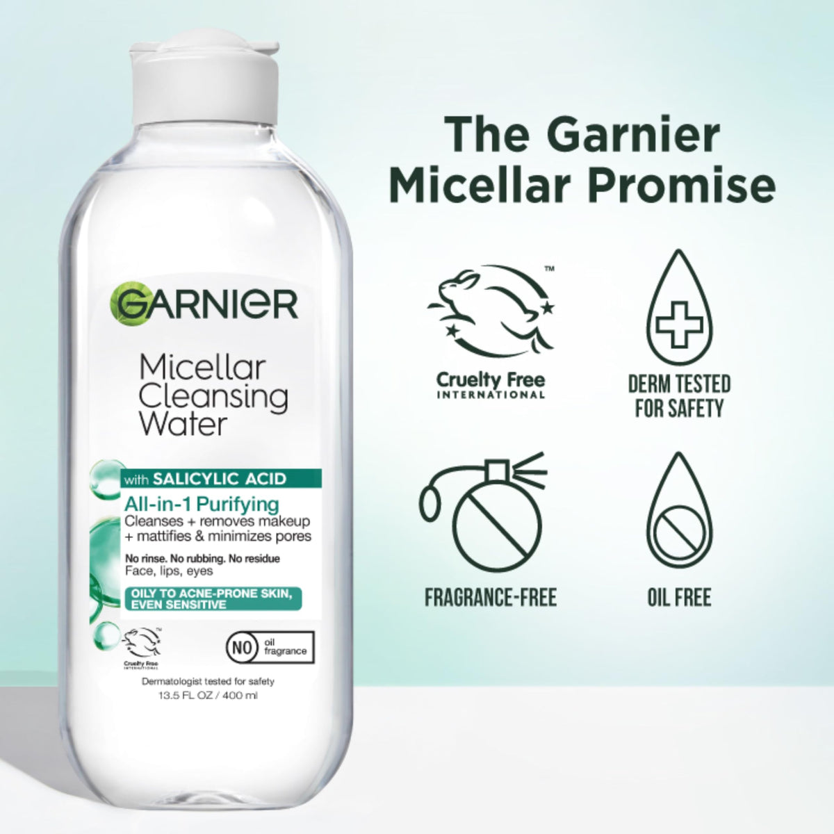 Garnier micellar in use removing eye makeup gently and reducing rubbing