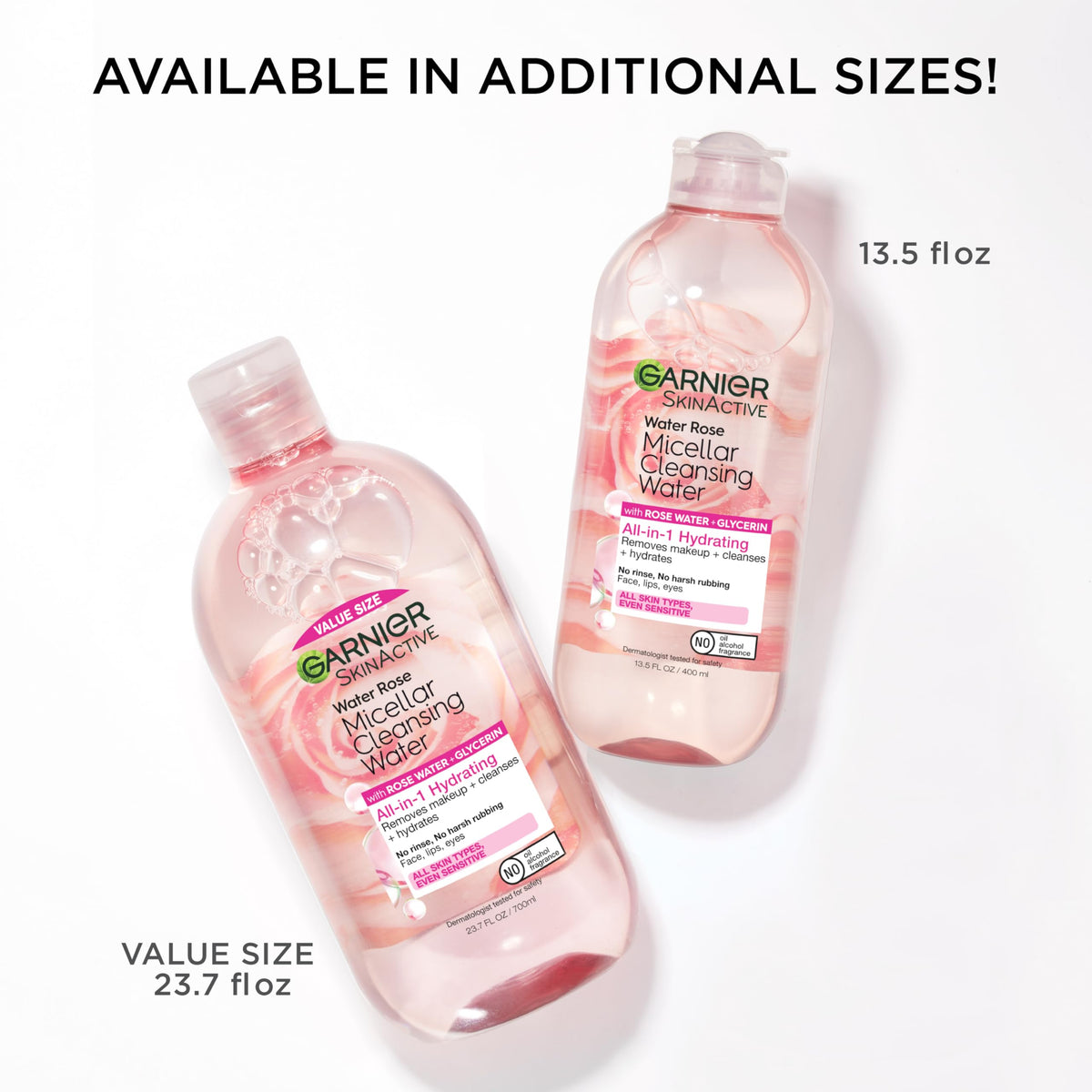 Garnier bottle on bathroom vanity conveying easy daily skincare and quick cleansing
