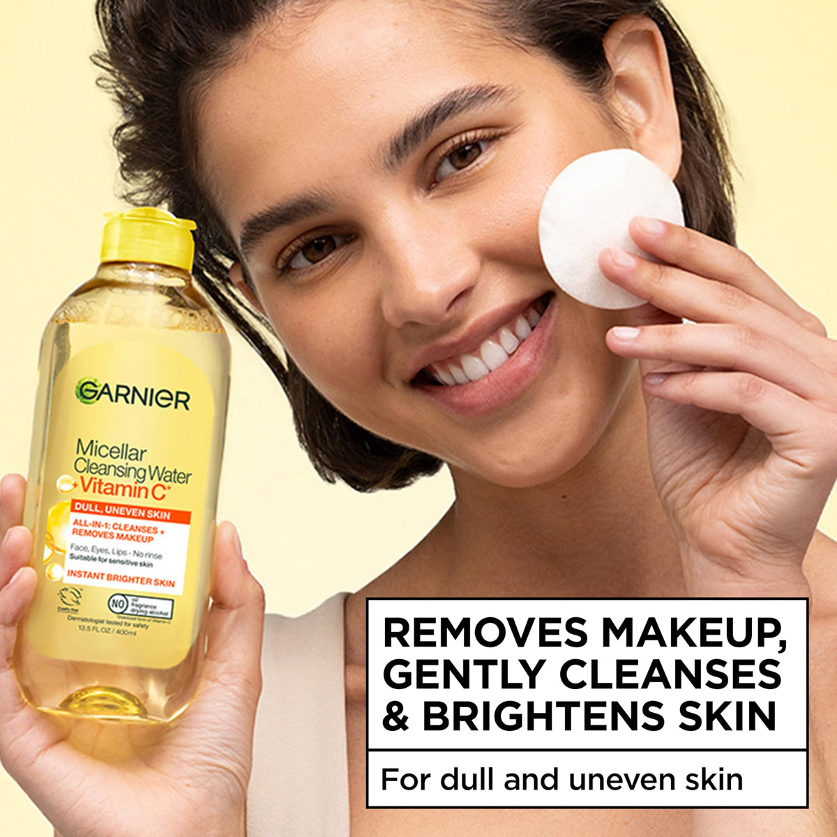 Garnier micellar water open cap pouring drop for easy dispensing
