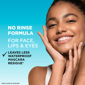 Garnier micellar water used on face with cotton pad, removes makeup easily