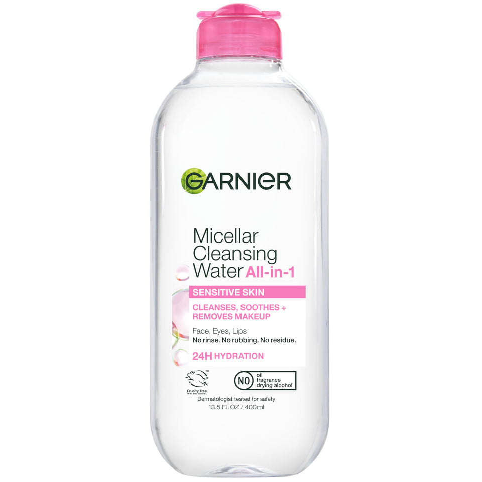Garnier bottle front packaging showing product and volume benefits