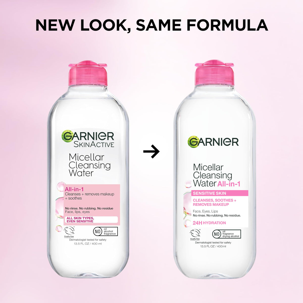 Garnier close-up recycling symbol promoting eco-conscious disposal