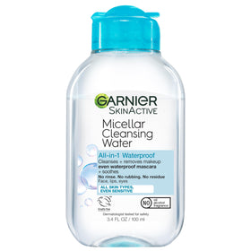 Garnier micellar water on cotton pad showing gentle texture and quick cleansing