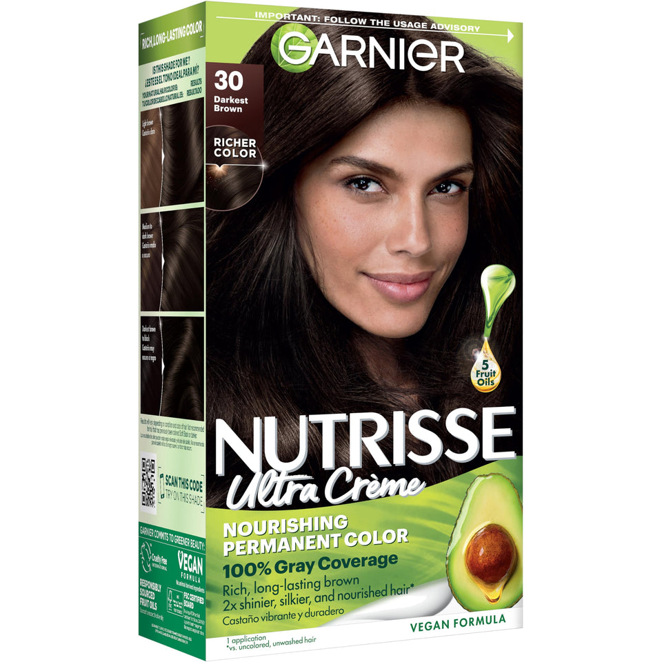 Garnier packaging front view showing shade and benefits for informed purchase