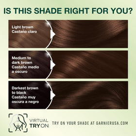 Garnier application in progress on hair showing easy at-home use benefit